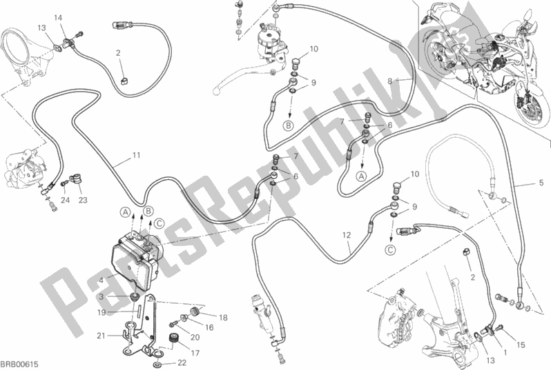 Toutes les pièces pour le Système De Freinage Abs du Ducati Multistrada 1260 S Pikes Peak 2019